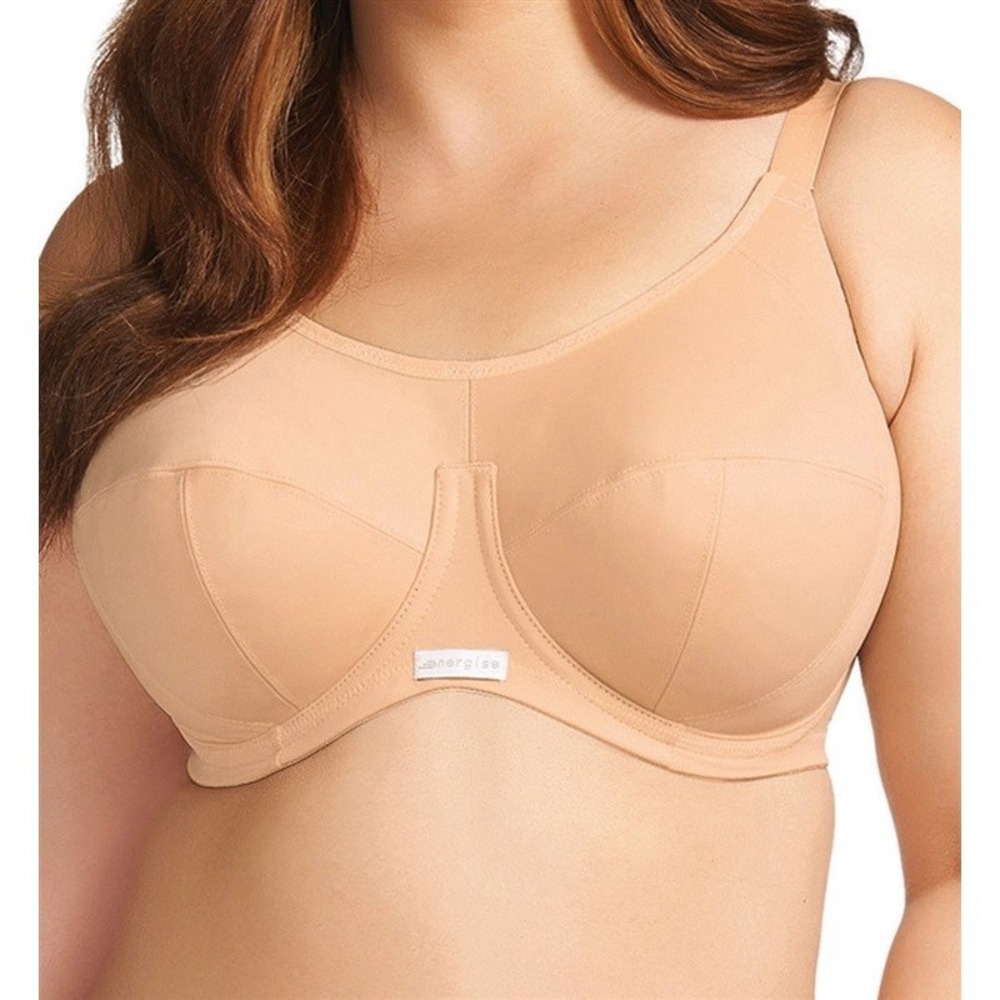 NWT Elomi 46D USA Energise Underwire Sports Bra with J Hook EL8041 Beige 99660